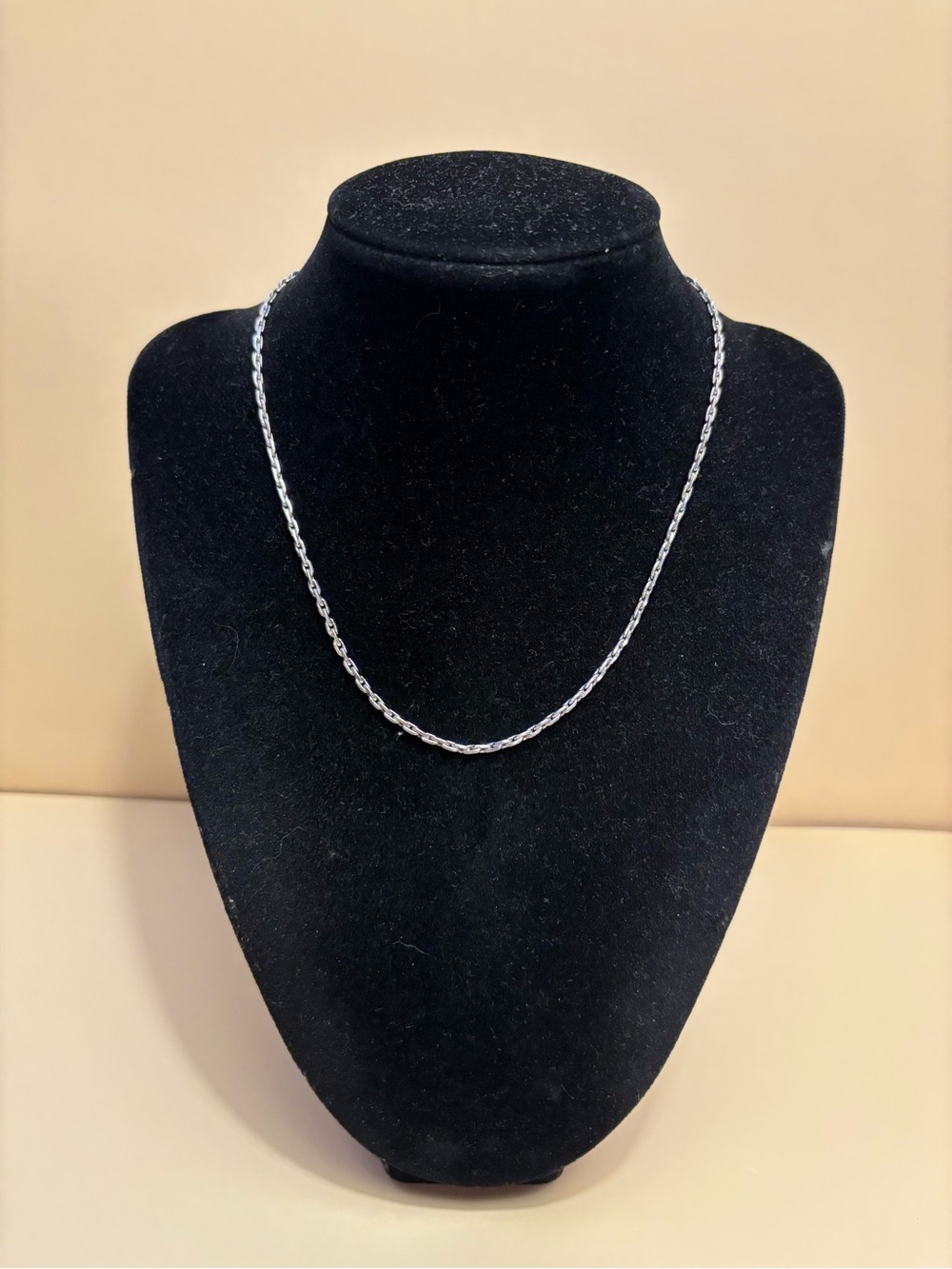 Vintage Monet Silver-Tone Chain Choker/  Necklace 15”